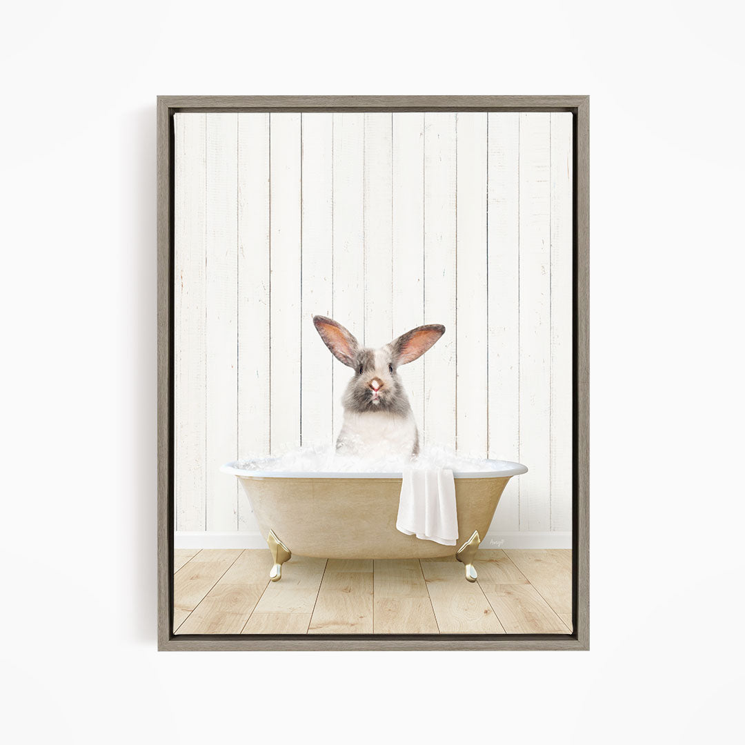 Bunny in Farmhouse Bath