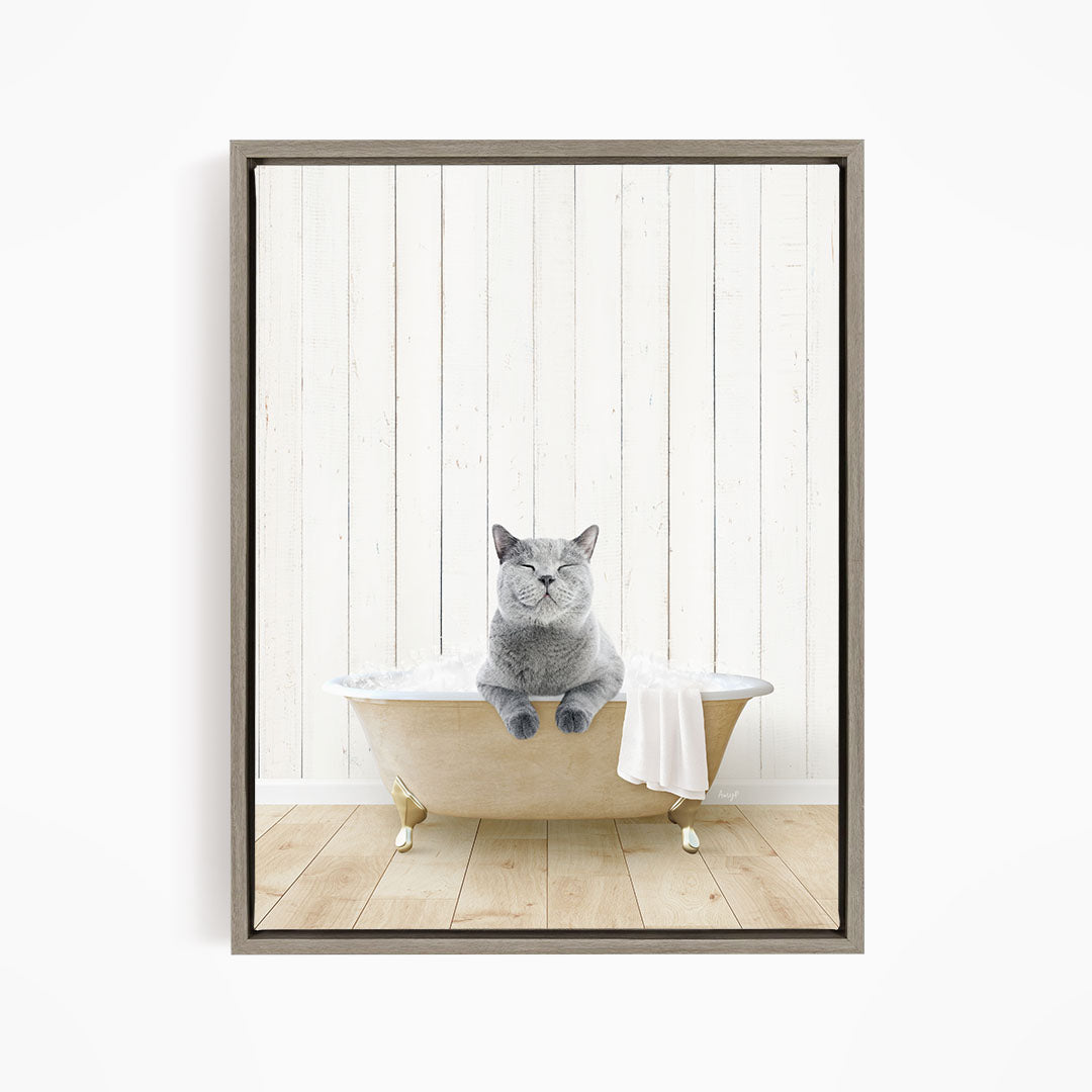 Cat in Farmhouse Bath