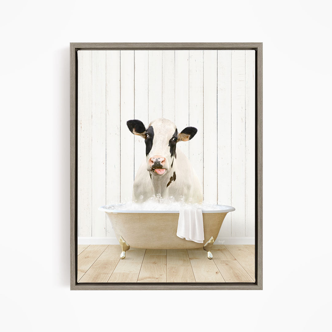 Holstein Cow in Farmhouse Bath