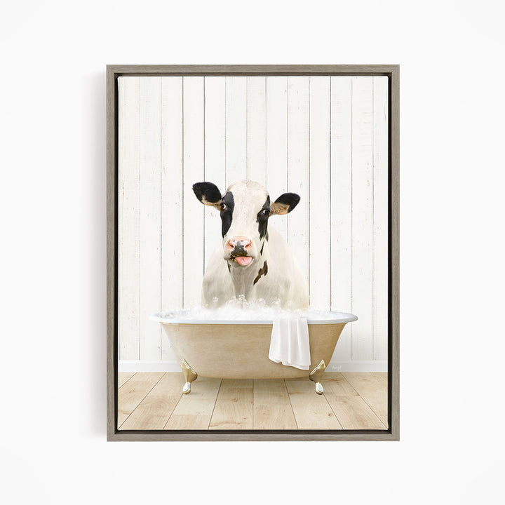 Holstein Cow in Farmhouse Bath