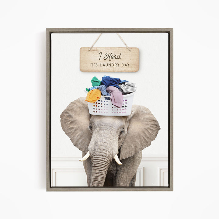 Elephant Baskethead "I Herd It's Laundry Day"