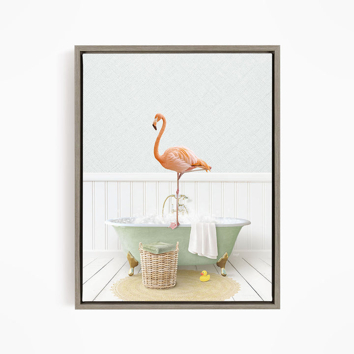 Flamingo in Cottage Green Bath
