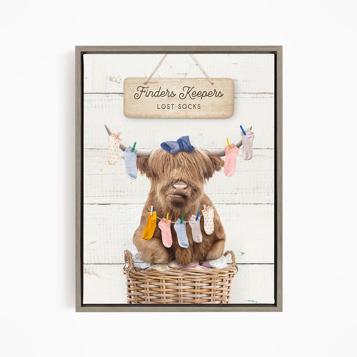 Highland Cow Finders Keepers - Farmhouse Wall Funny Sayings