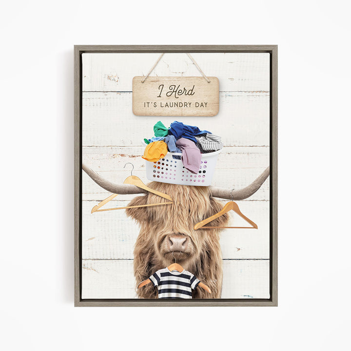 Highland Cow Baskethead with Hangers - Farmhouse Wall Funny Sayings