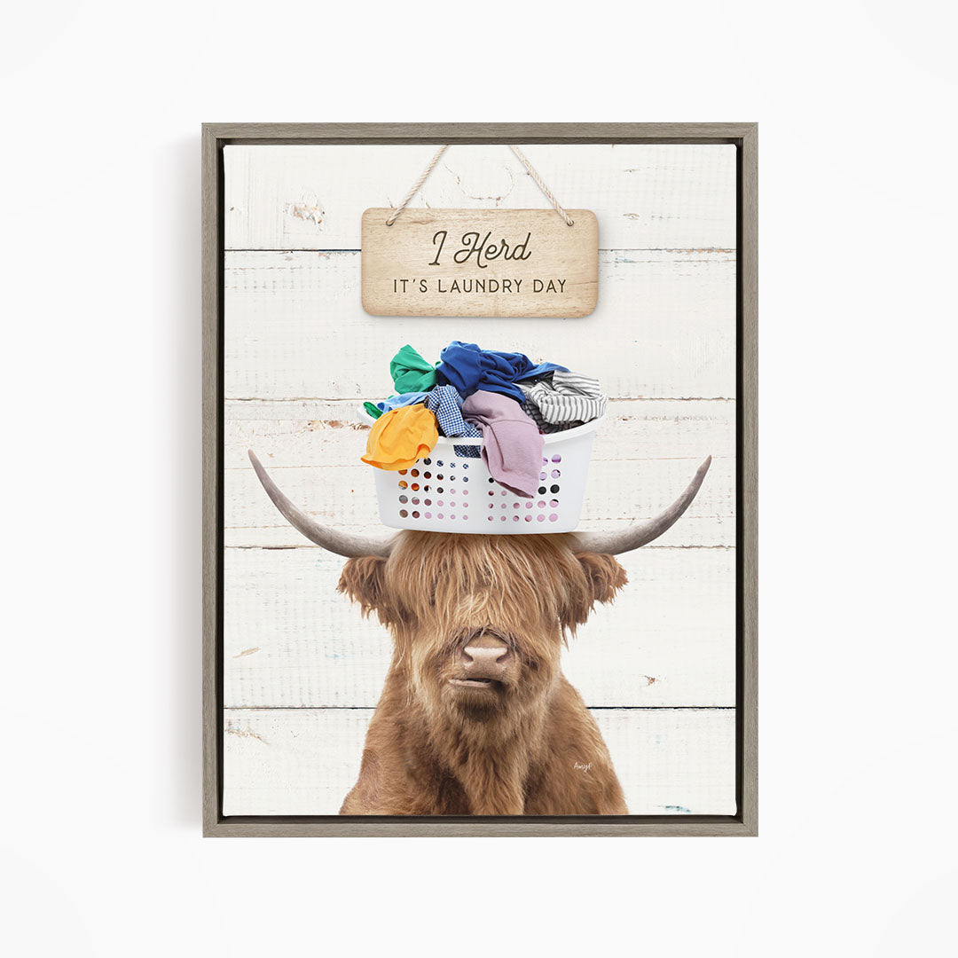 Highland Cow Baskethead - Farmhouse Wall Funny Sayings