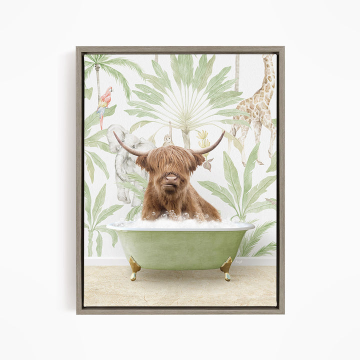 Highland Cow in Safari Bath