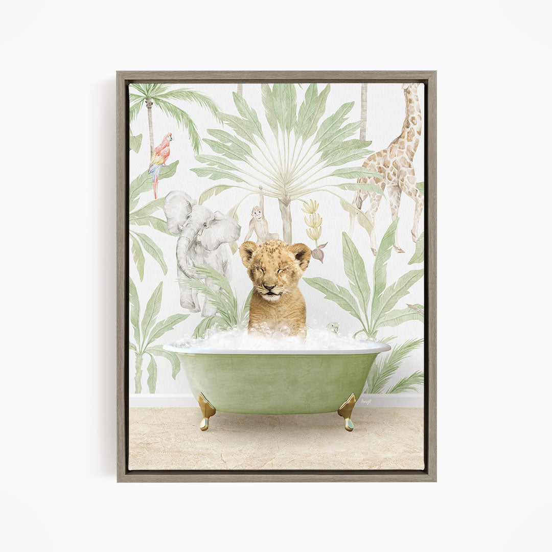 Lion Cub in Safari Bath