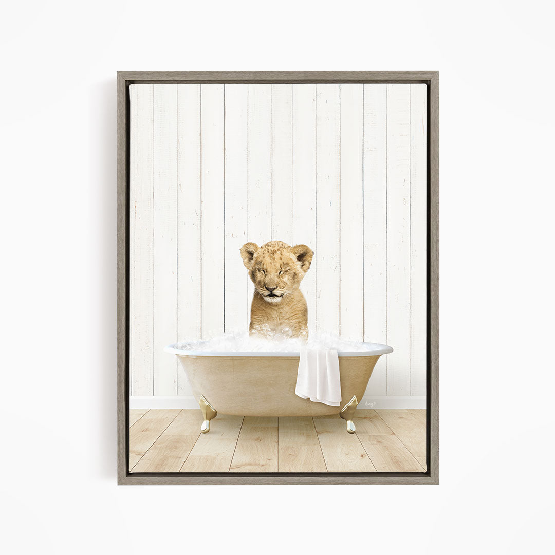 Lion Cub in Farmhouse Bath