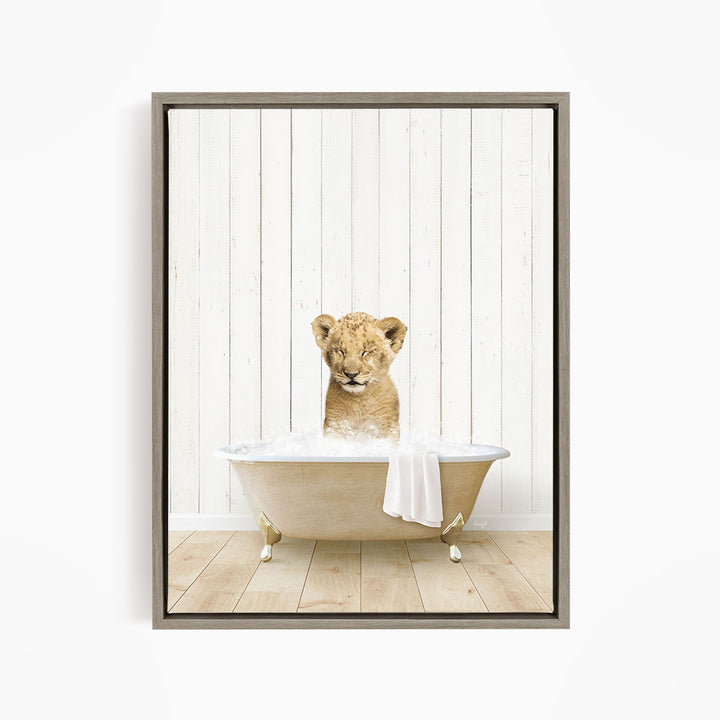 Lion Cub in Farmhouse Bath