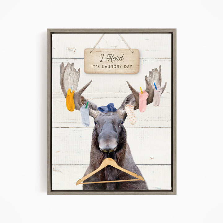 Moose Laundry Socks and Hanger - Farmhouse Wall Funny Sayings