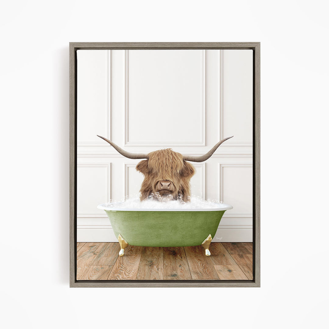 Highland Cow "Randall" in Transitional Bath Style