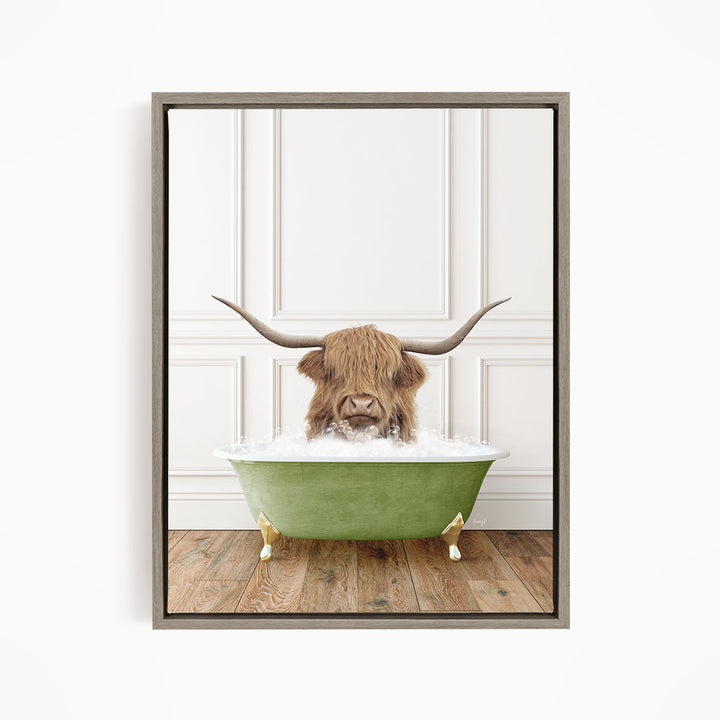 Highland Cow "Randall" in Transitional Bath Style