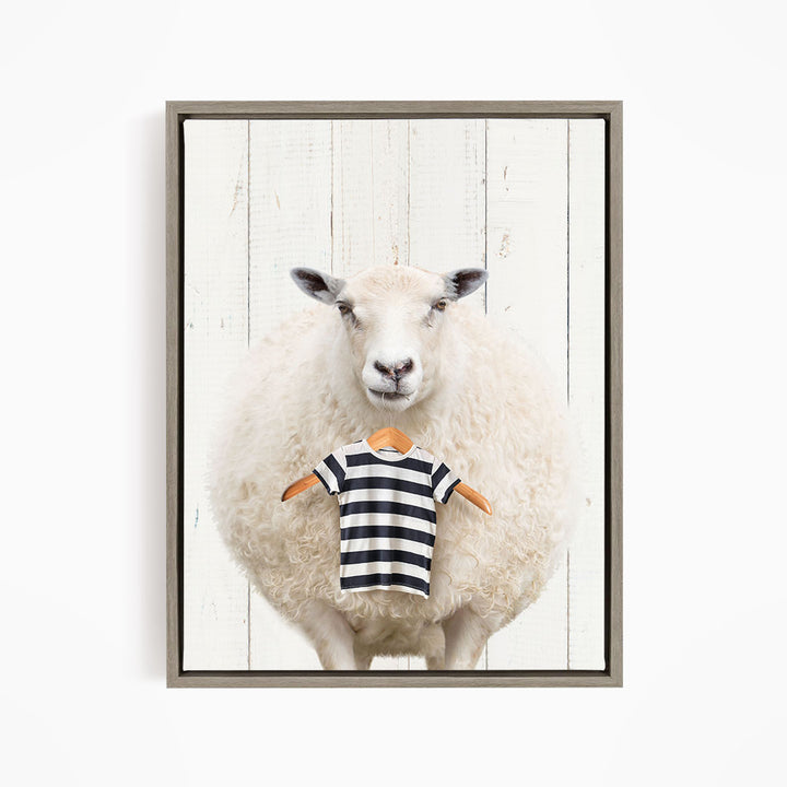 Sheep With Clothes Hanger - Farmhouse Wall