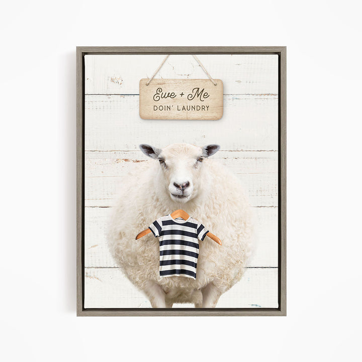 Sheep with Laundry Hanger - Farmhouse Wall Funny Sayings