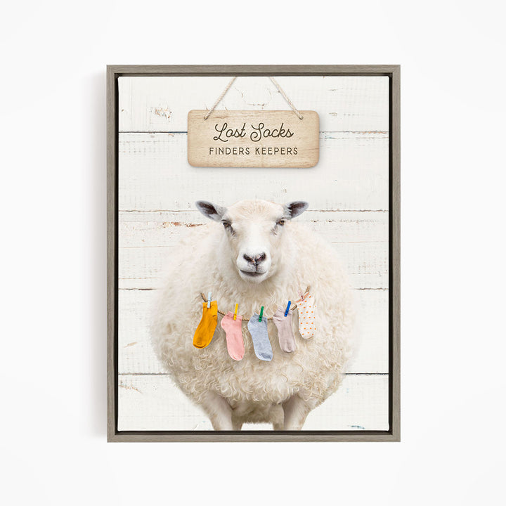 Sheep Lost Socks Finders Keepers - Farmhouse Wall Funny Sayings