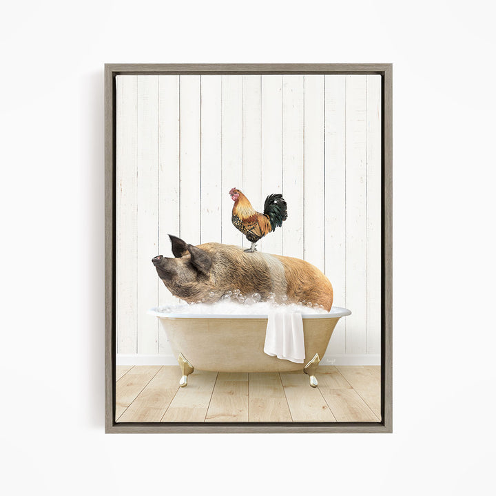Hog and Rooster in Farmhouse Bath