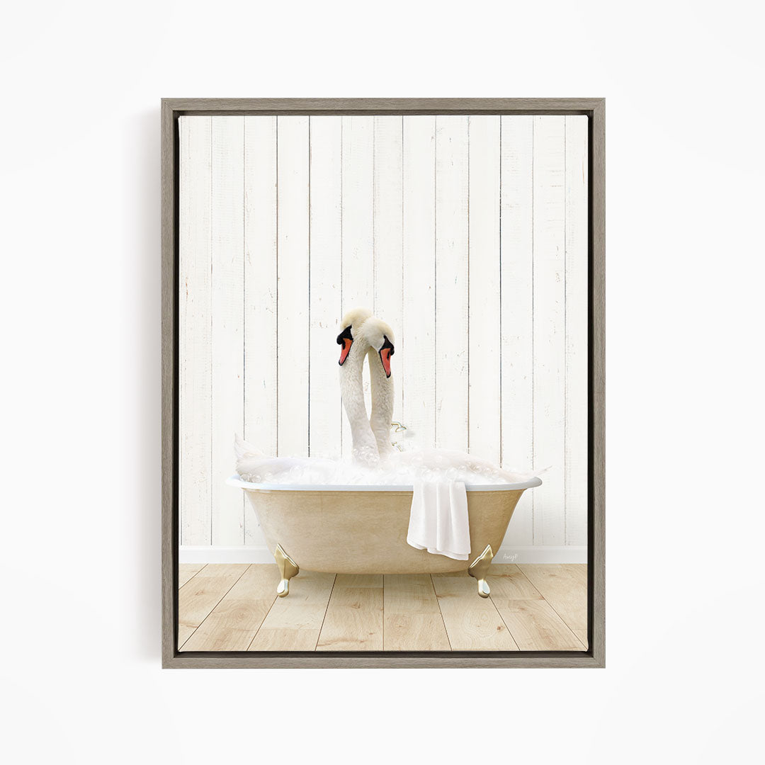 Swans in Farmhouse Bath