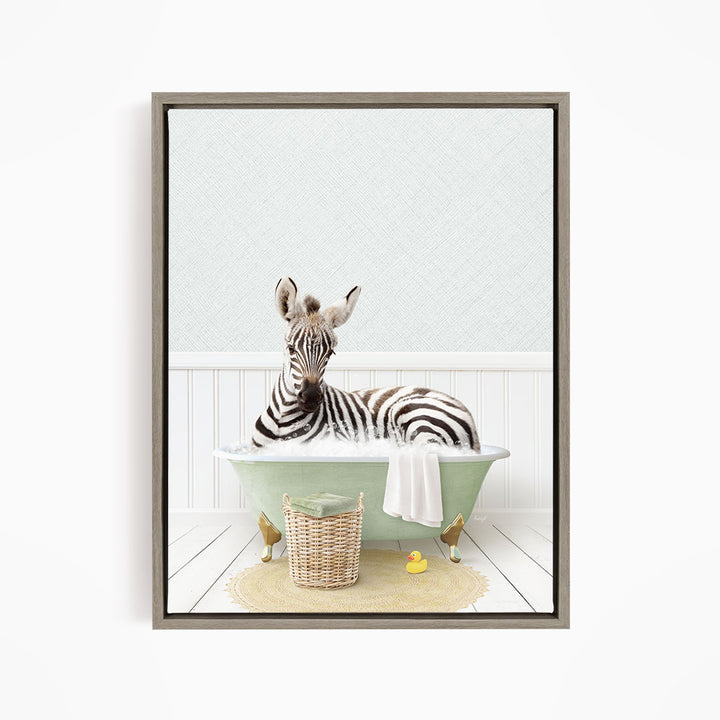 Baby Zebra in Cottage Green Bath