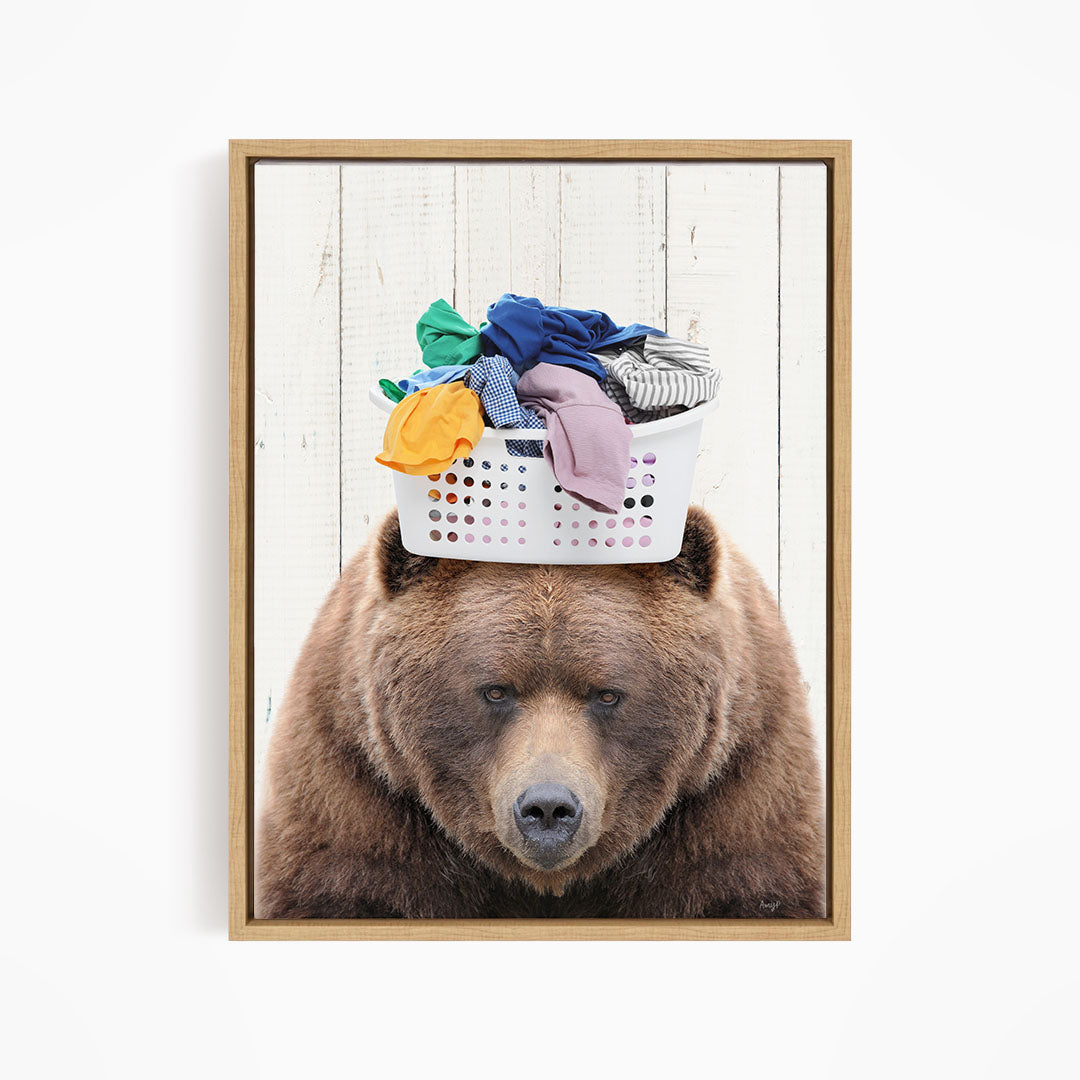 Big Bear with Laundry Basket - Farmhouse Wall