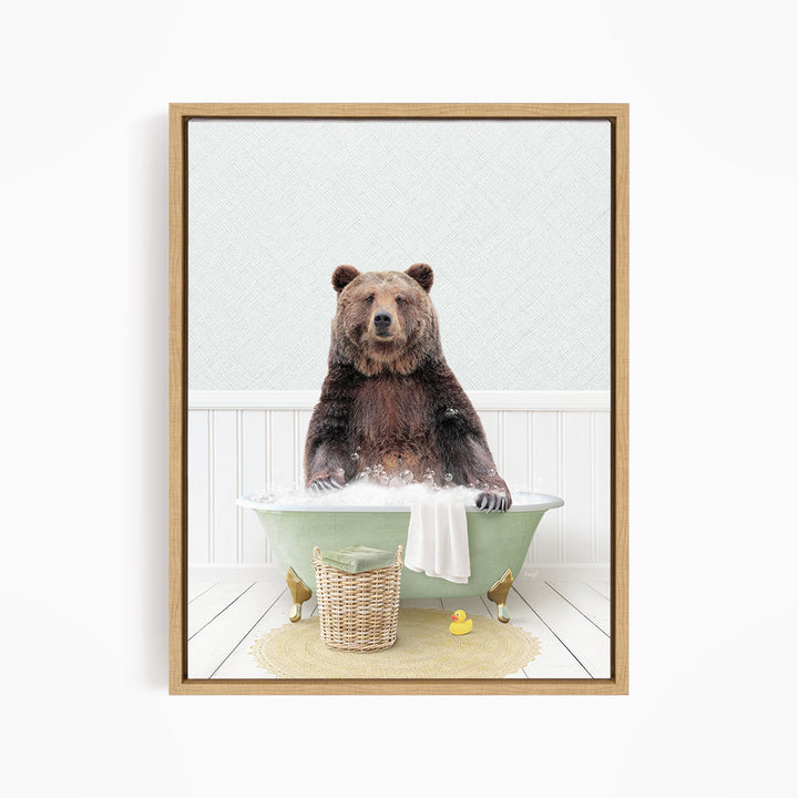 Bear Sitting in Cottage Green Bath