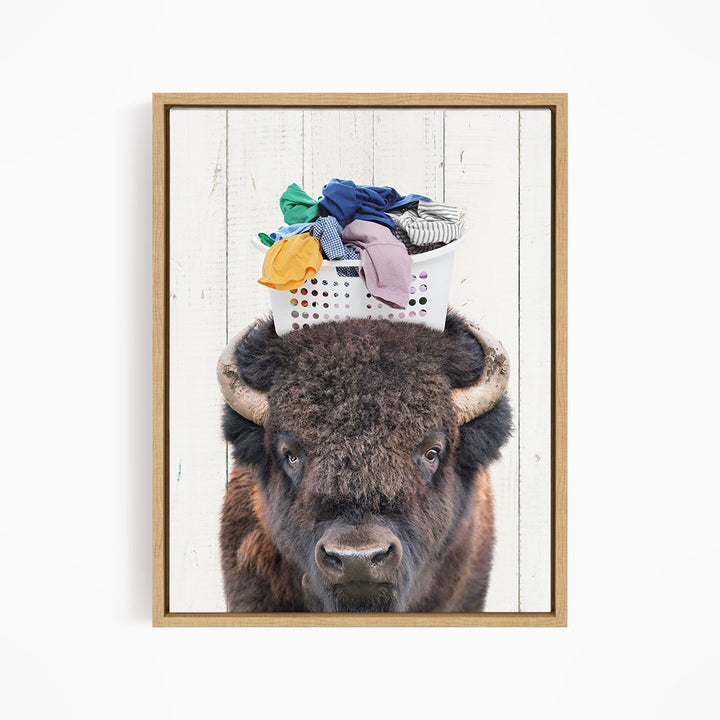 Bison with Laundry Basket - Farmhouse Wall