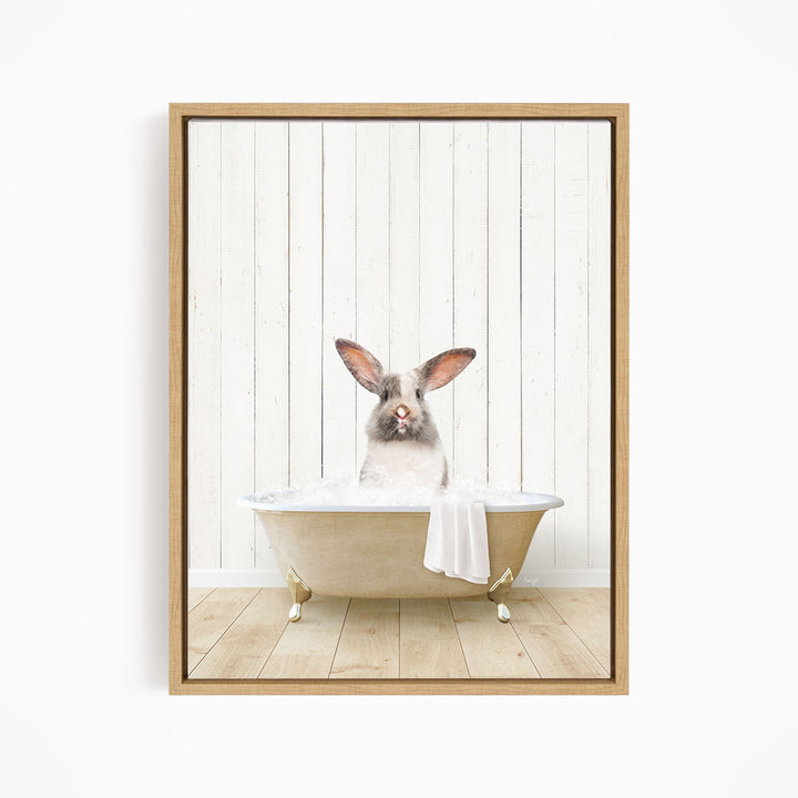 Bunny in Farmhouse Bath