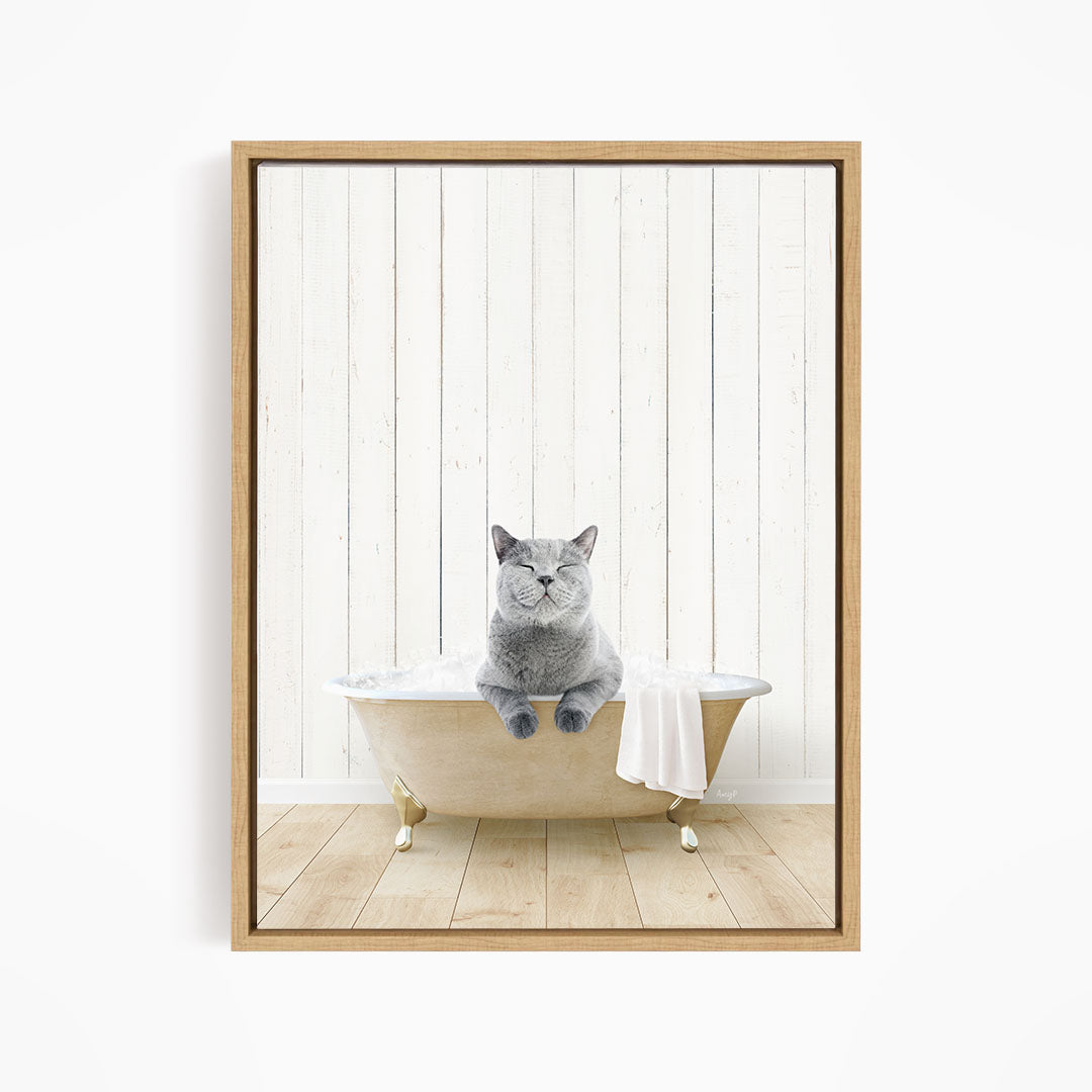 Cat in Farmhouse Bath