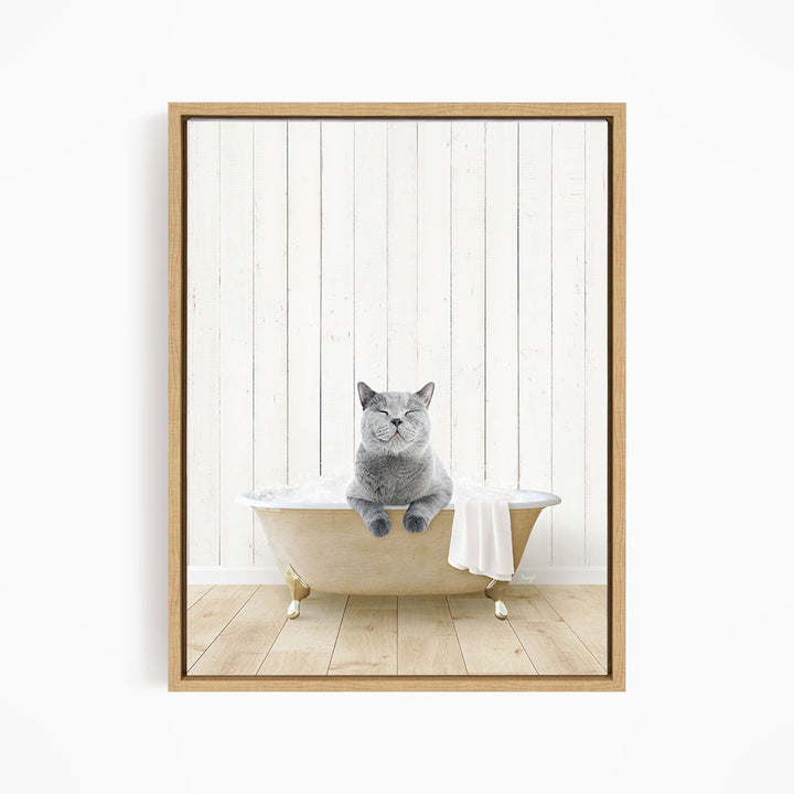 Cat in Farmhouse Bath