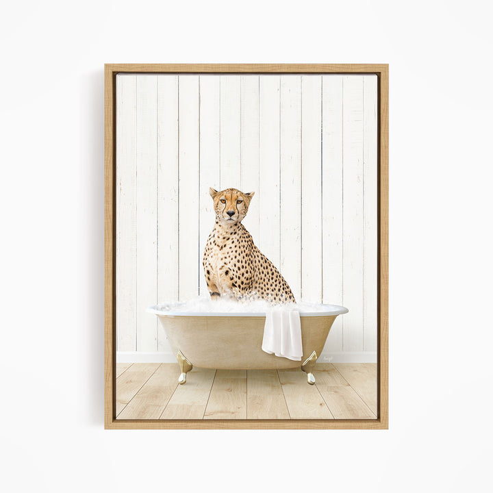 Cheetah in Farmhouse Bath