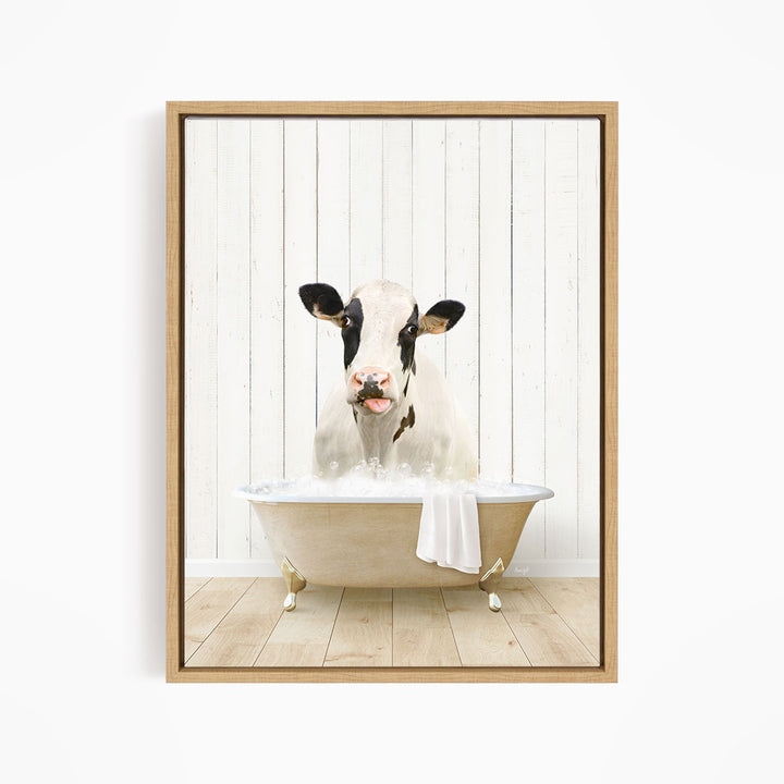 Holstein Cow in Farmhouse Bath
