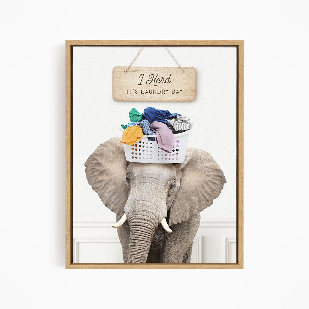 Elephant Baskethead "I Herd It's Laundry Day"