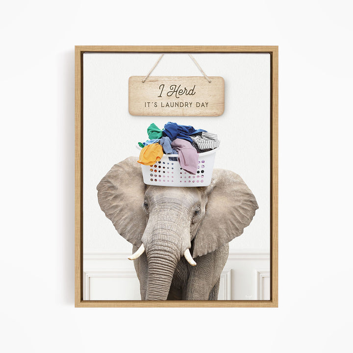 Elephant Baskethead "I Herd It's Laundry Day"
