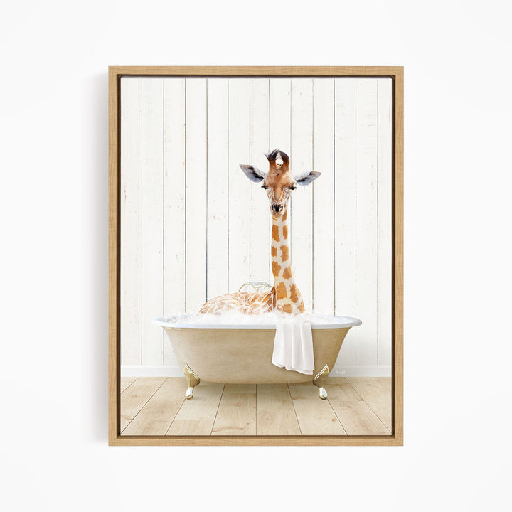 Giraffe in Farmhouse Bath