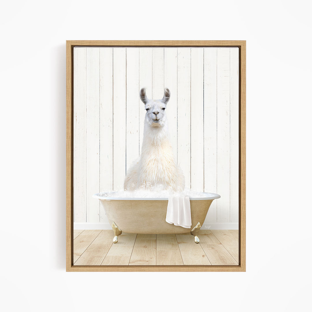 Llama in Farmhouse Bath