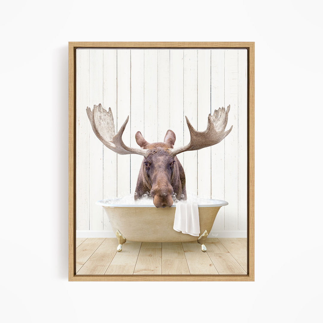 Moose in Farmhouse Bath