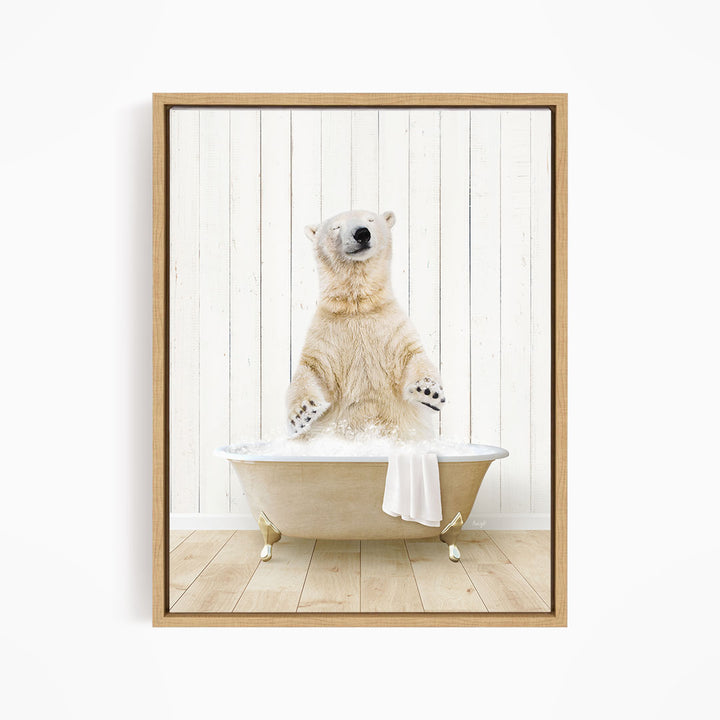 Polar Bear in Farmhouse Bath