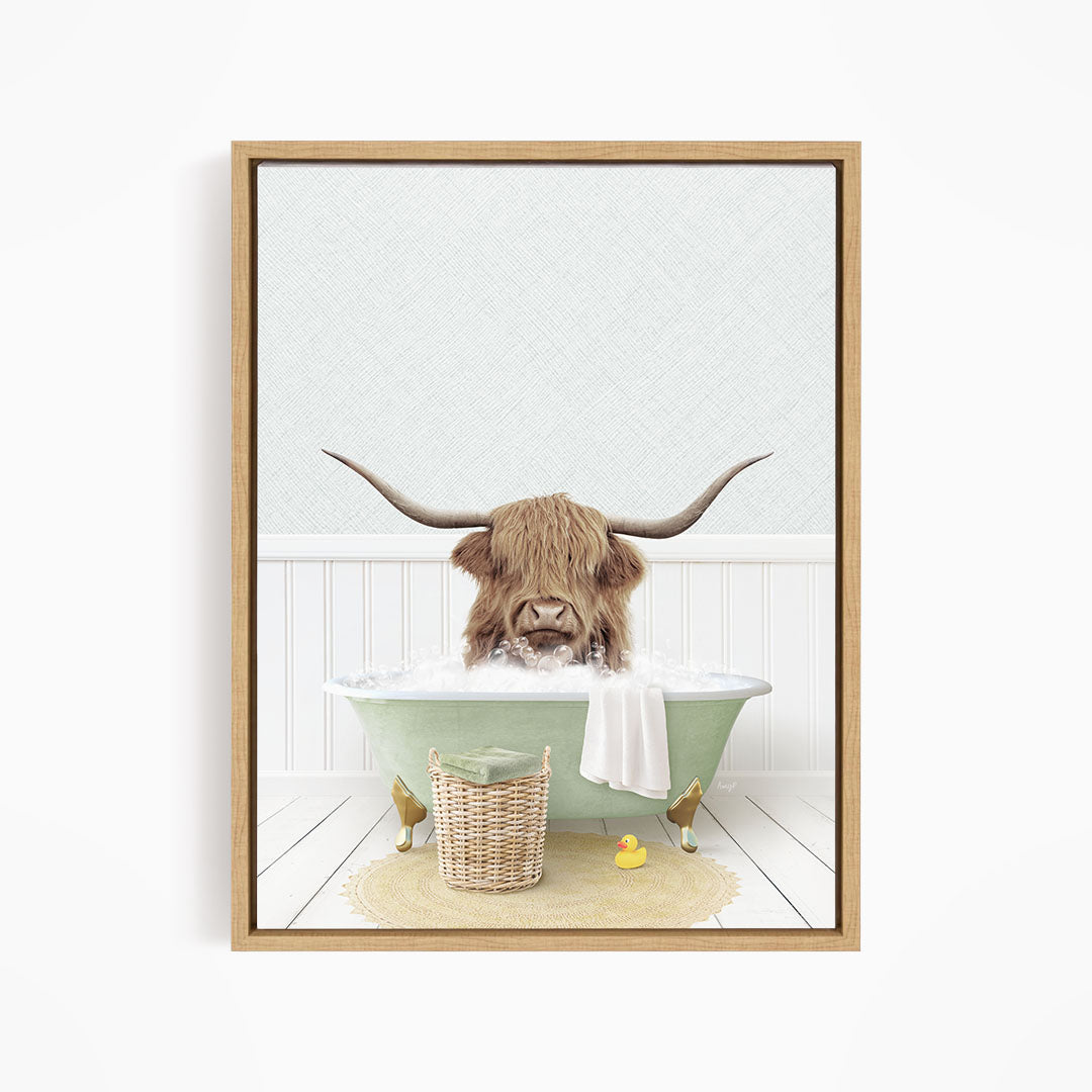 Highland Cow "Randall" in Cottage Green Bath