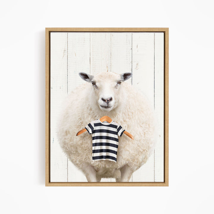 Sheep With Clothes Hanger - Farmhouse Wall