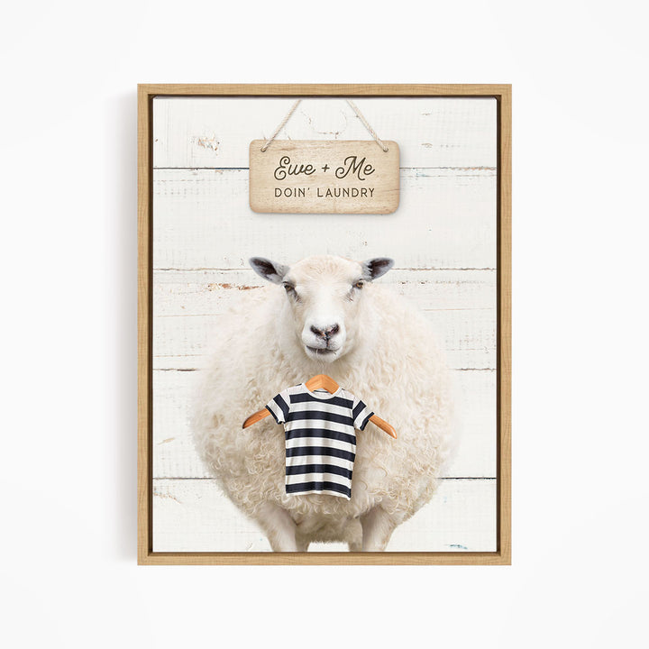 Sheep with Laundry Hanger - Farmhouse Wall Funny Sayings