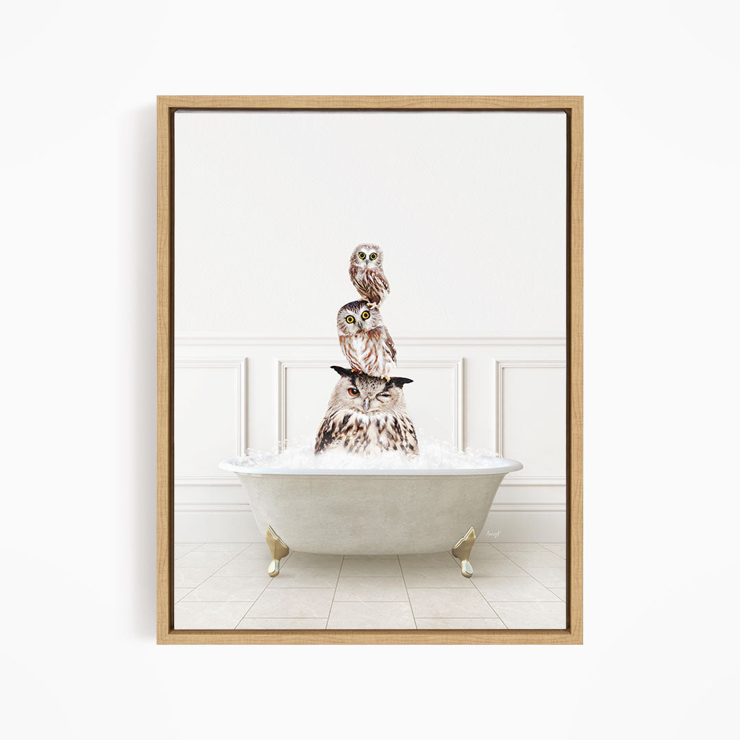 Stacked Owls in Modern Neutral Bath