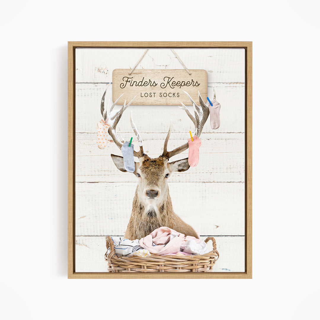 Deer Finders Keepers Lost Socks - Farmhouse Wall Funny Sayings