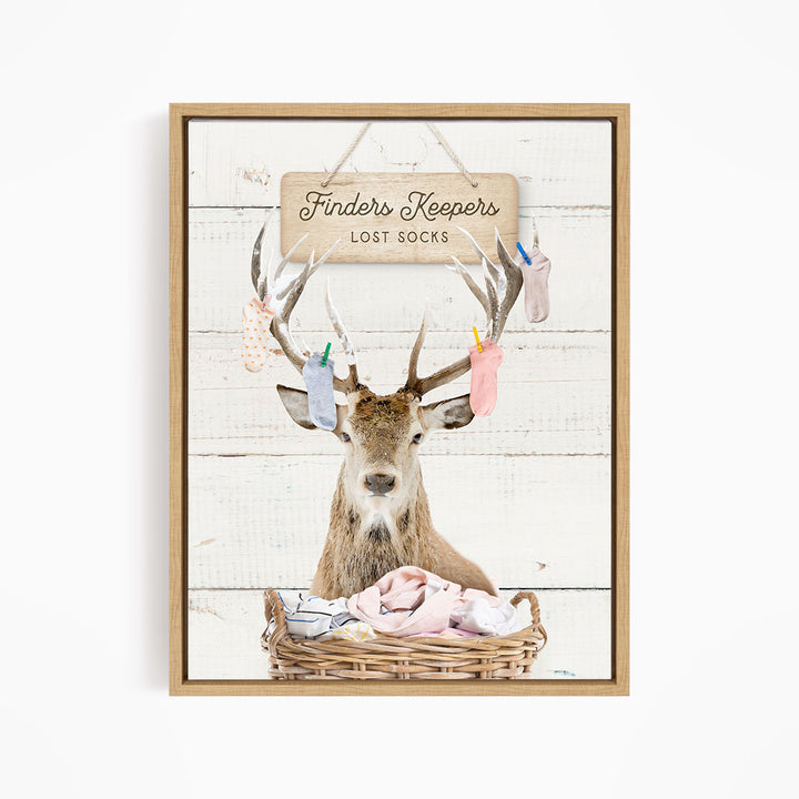 Deer Finders Keepers Lost Socks - Farmhouse Wall Funny Sayings