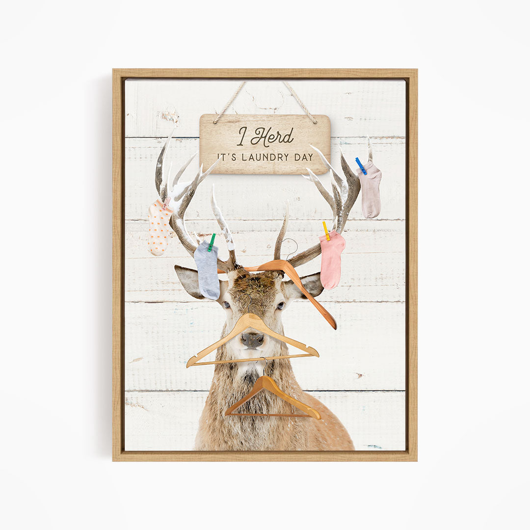 Deer with Socks and Hangers - Farmhouse Wall Funny Sayings