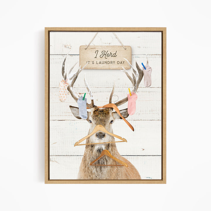 Deer with Socks and Hangers - Farmhouse Wall Funny Sayings