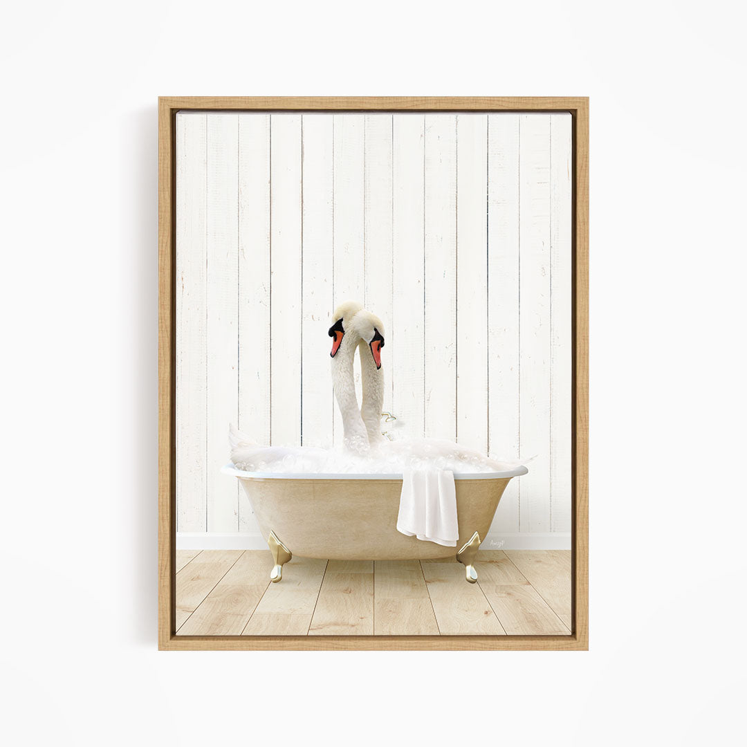 Swans in Farmhouse Bath