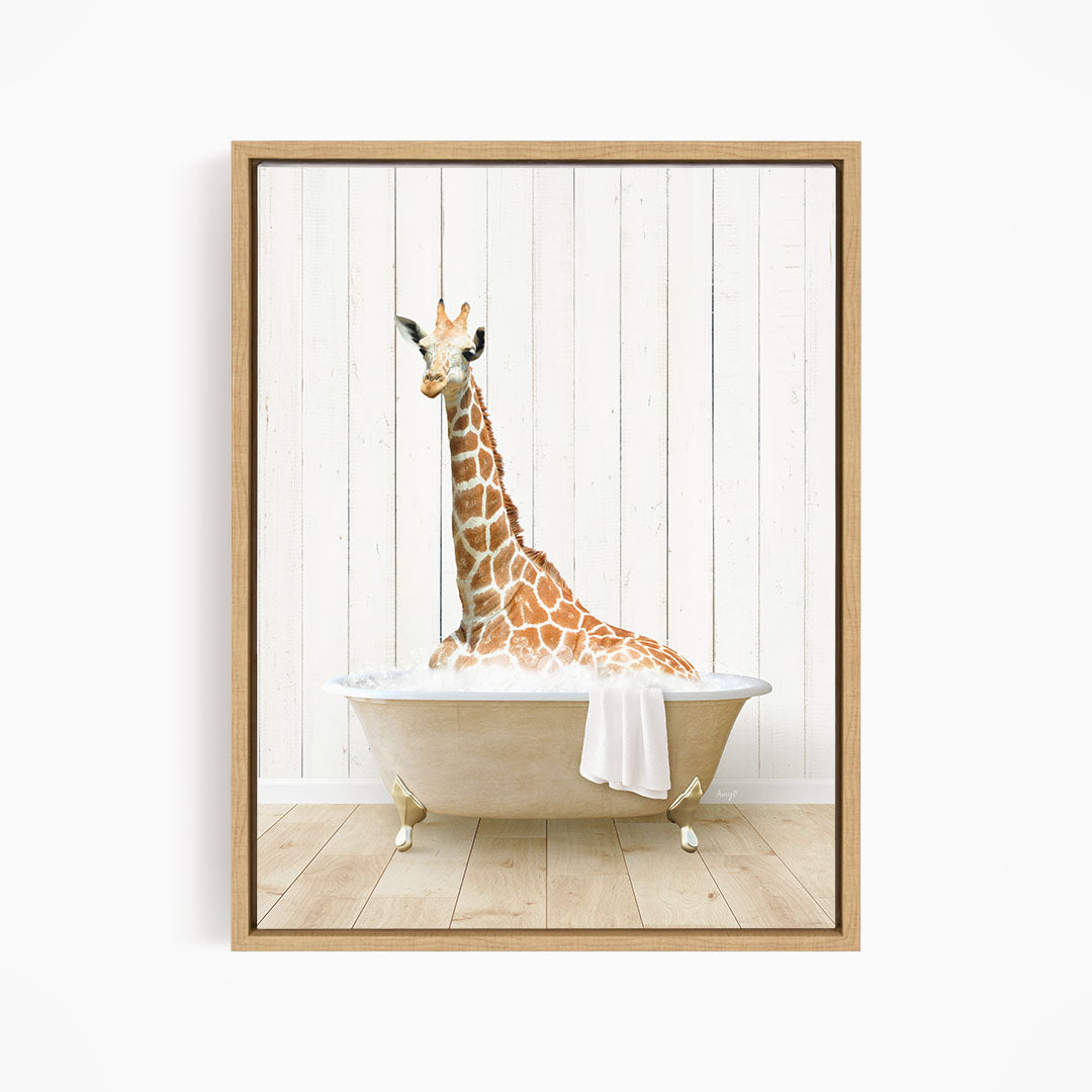 Tall Giraffe in Farmhouse Bath