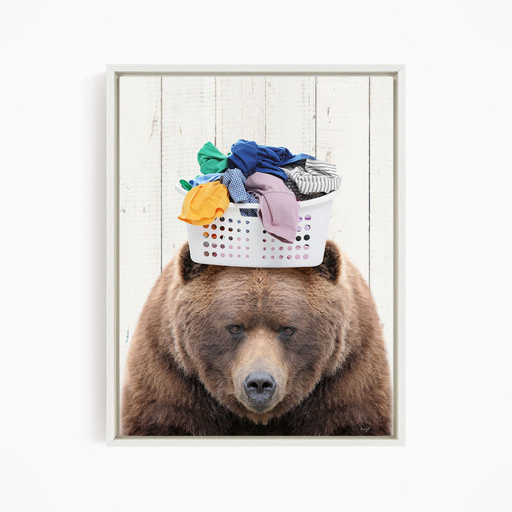 Big Bear with Laundry Basket - Farmhouse Wall