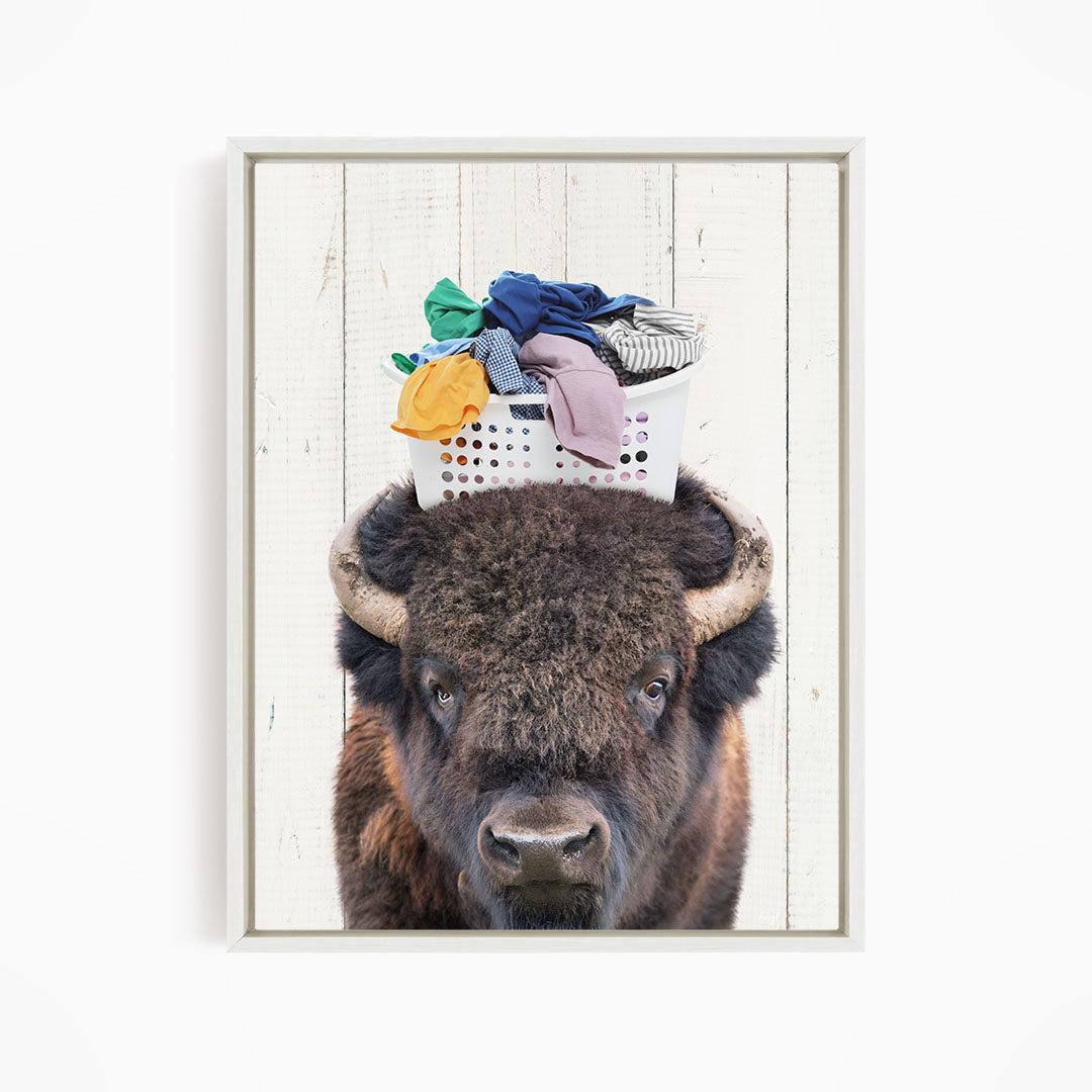 Bison with Laundry Basket - Farmhouse Wall