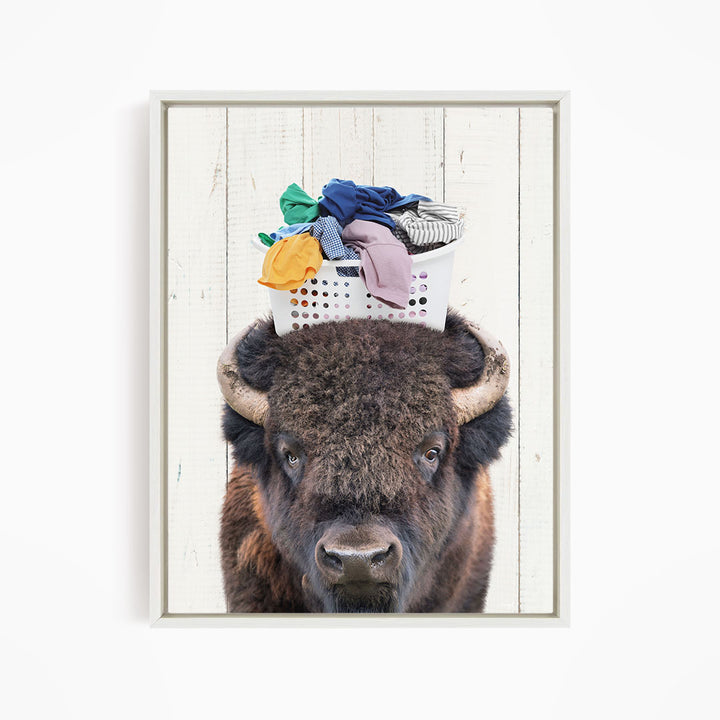 Bison with Laundry Basket - Farmhouse Wall