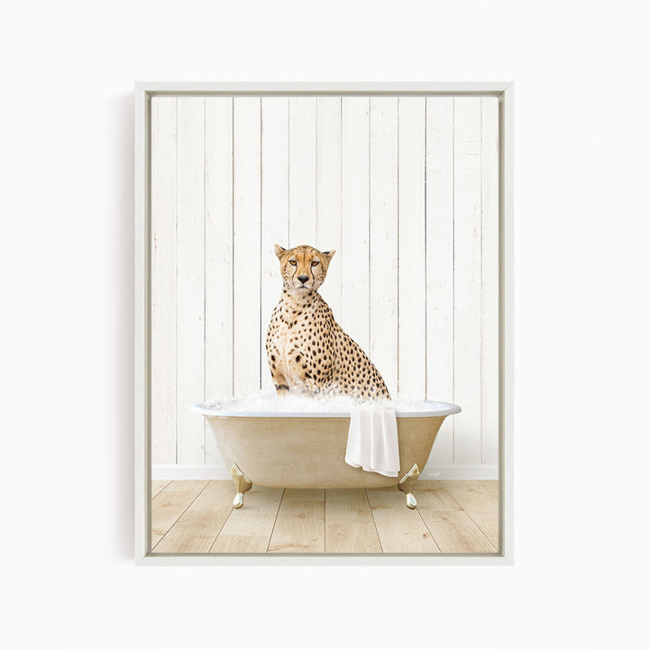Cheetah in Farmhouse Bath